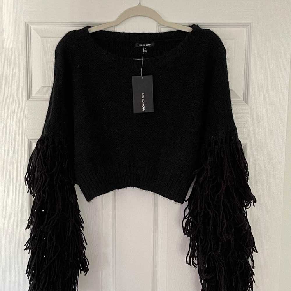 Fashion Nova - Black Crop Sweater